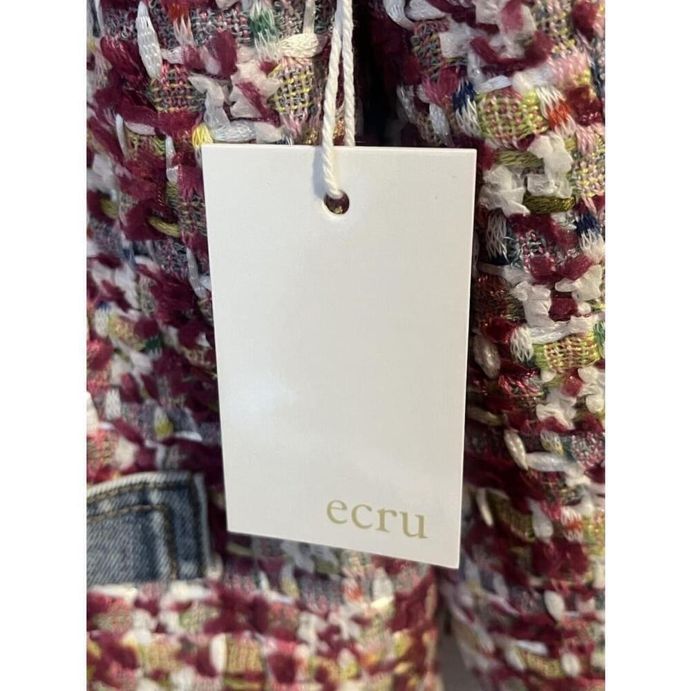 Ecru Womens Small Tweed Knit Button Up Jacket Beetroot - Picture 10 of 13